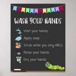 Lavez vos mains Poster pour enfants