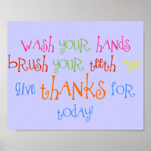 Lavez-vous les mains Merci Poster Salle de bain Dé