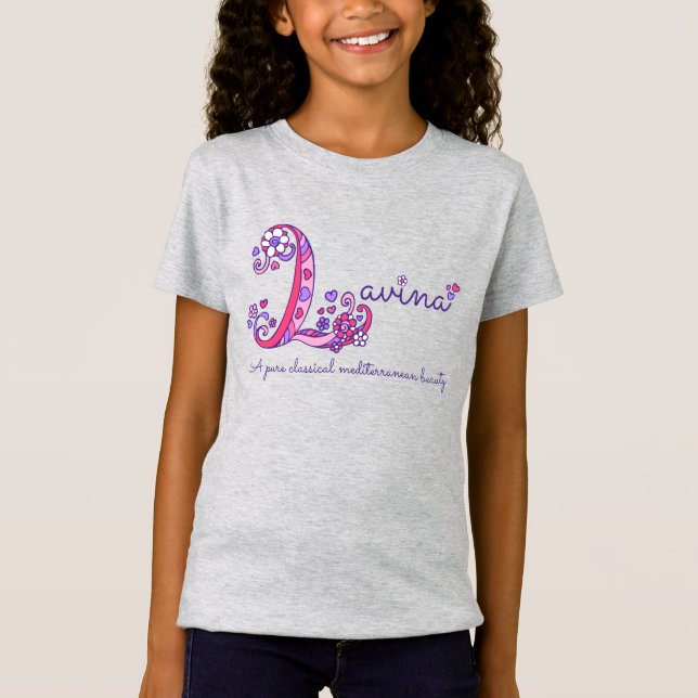 Lavina-Name und Bedeutung von Babykleidung T-Shirt (Vorderseite)