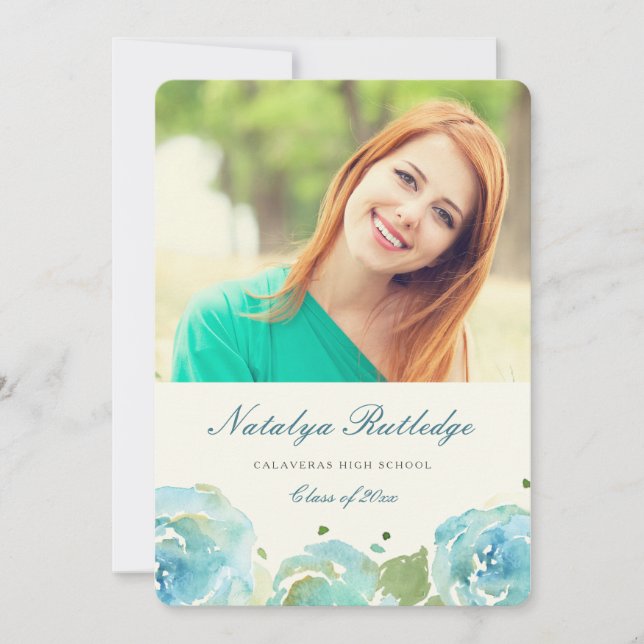 Lavish Florals Abschluss Ankündigung (Vorderseite)