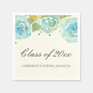 Lavish Florals Graduation Party Napkins Serviette
