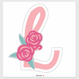 LAVISH LETTERS -L-pastellrosa Aufkleber