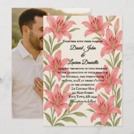 Lavish Lily Foto Hochzeit Einladung