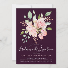 Lavish Pink Roses & Glitzer Bridesmaids Luncheon Einladung
