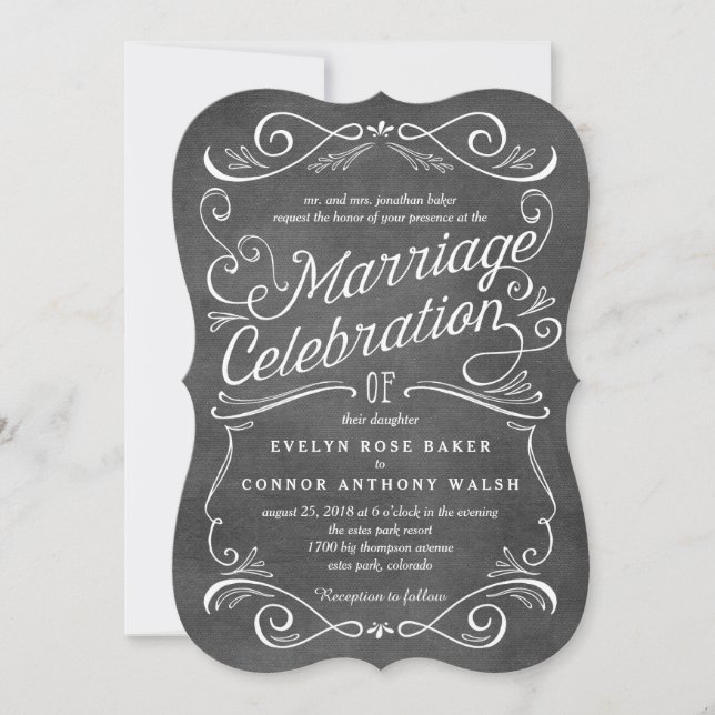 Lavish Scrolls Editable Color Wedding Invitations (Devant)