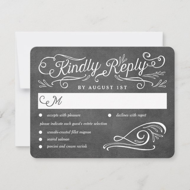 Lavish Scrolls Editable Color Wedding RSVP Card (Vorderseite)