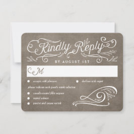 Lavish Scrolls Editable Color Wedding RSVP Card Karte