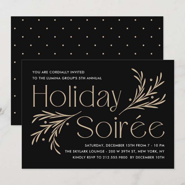 Lavish Soirée Editable Color Holiday Party Einladung (Vorne/Hinten)