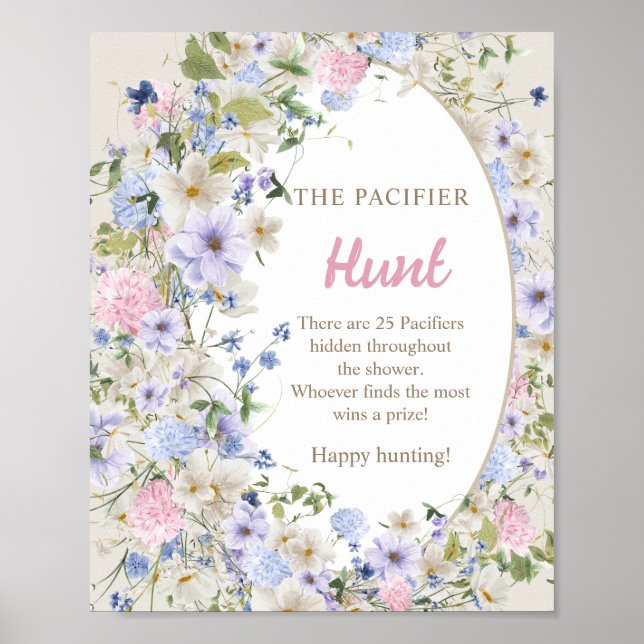 Lavish Wildblumen Baby in Blüte des Schnullers Jag Poster (Vorne)