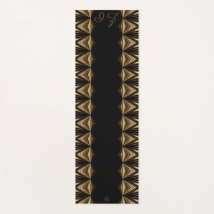 LavishiAuf 1 Seite Print Schwarz-Gold-Pipe Kanten Yogamatte