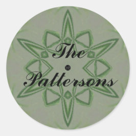 LavishishyOn Customizable Green Celtic Knot Star Runder Aufkleber