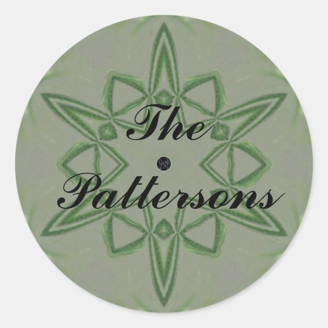 LavishishyOn Customizable Green Celtic Knot Star Runder Aufkleber (Vorderseite)