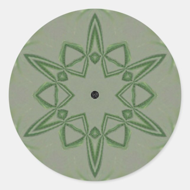 Lavishly On Green Celtic Knot Star Runder Aufkleber (Vorderseite)