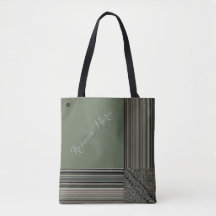Lavishly On Monogram Elegant Sage Green Pinstripe