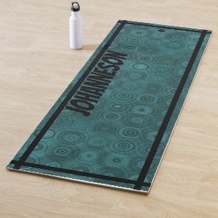 LavishlyOn Aqua Men's Monogram Gears Yogamatte