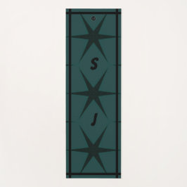 LavishlyOn Monogram Men Aqua Starfish Yogamatte