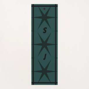 LavishlyOn Monogram Men Aqua Starfish Yogamatte
