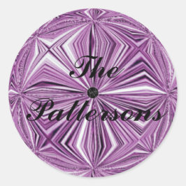LavishyOn Customizable Lila Ornament Siegel Runder Aufkleber