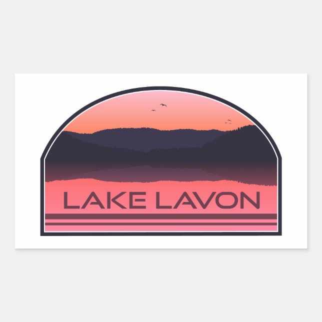 Lavon Texas Red Sunrise Lake Rechteckiger Aufkleber (Vorderseite)