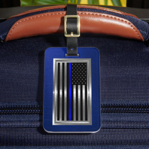 Law Enforcement American Flag Blaue Streifen Gepäckanhänger