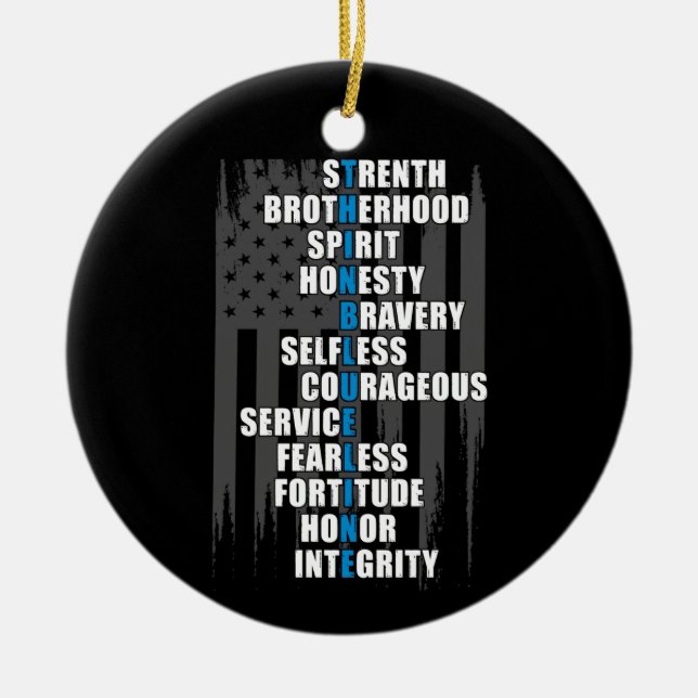 Law Enforcement Flag Police Appreciation Keramik Ornament (Vorne)