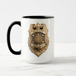 Law Enforcement Gold Abzeichen for Police Rentirem Tasse