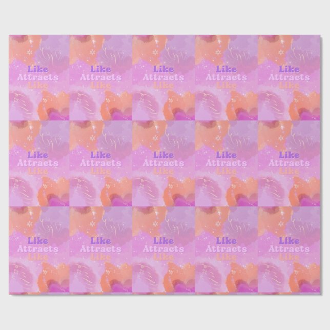 Law of Attraction Motivational Inspirational Pink Geschenkpapier (Flach)