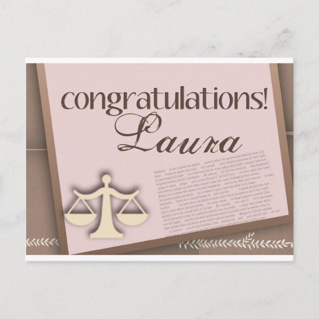 Law School Graduate Ankündigungspostkarte (Vorderseite)