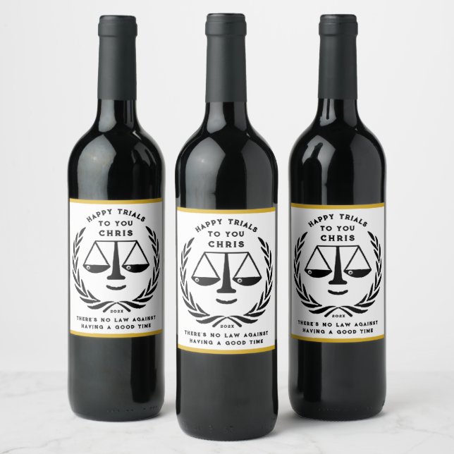 Law School Graduation Party Cadeau Vin Étiquette (Bouteilles)