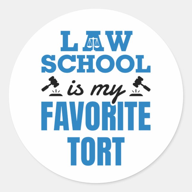 Law School Is My Favorite Funny Law Student Runder Aufkleber (Vorderseite)