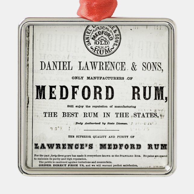 Lawerences Medford Rum Silbernes Ornament (Vorne)