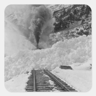 Lawinen-Zug-Bahnen Quadratischer Aufkleber