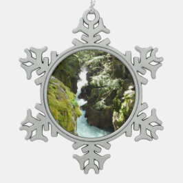 Lawinenschlucht II am Glacier-Nationalpark Schneeflocken Zinn-Ornament