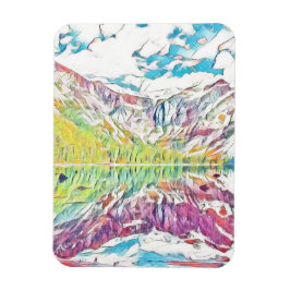 Lawinensee abstrakte Wasserfarbe Magnet