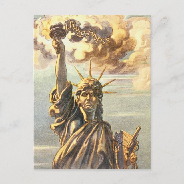 Lawless Lady Liberty Postkarte (Vorderseite)