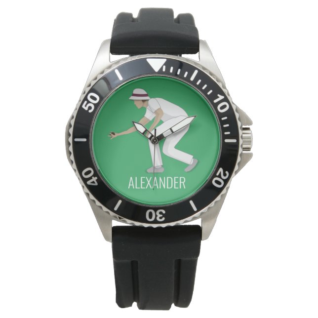 Lawn Bowls Armbanduhr (Vorderseite)