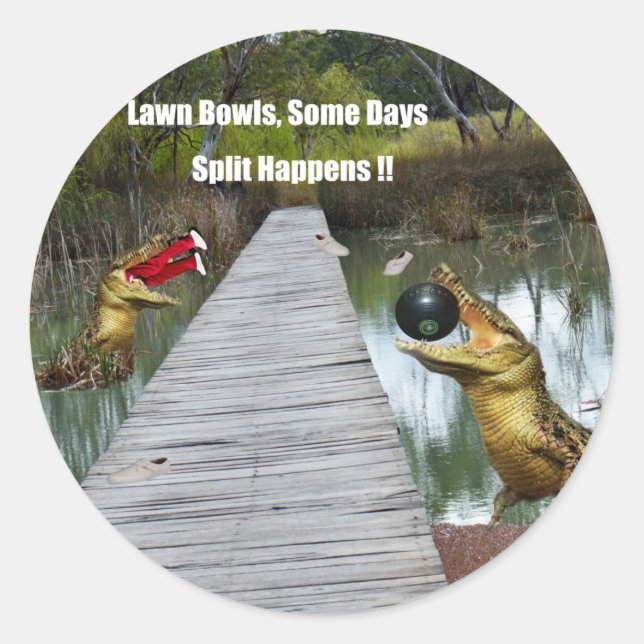 Lawn Bowls Australia Split Happens, Round Stickers (Vorderseite)