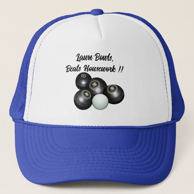Lawn Bowls Beats Housework Funny, Truckers Hat Truckerkappe (Vorderseite)