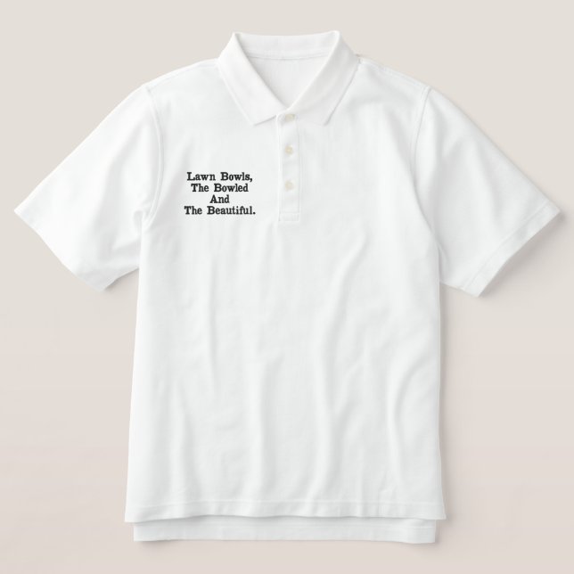 Lawn Bowls Bowled Schönes, besticktes Poloshirt (Design Vorderseite)