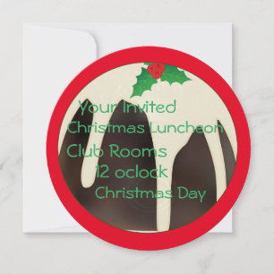 Lawn Bowls Christmas Pudding, Einladung