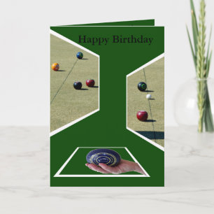 Lawn Bowls Dimension, Greetings Birthday Card. Karte