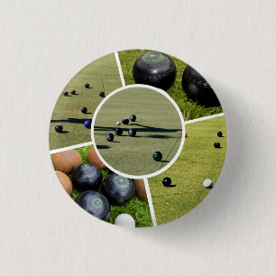 Lawn Bowls Five Picture Collage, Abzeichen Button