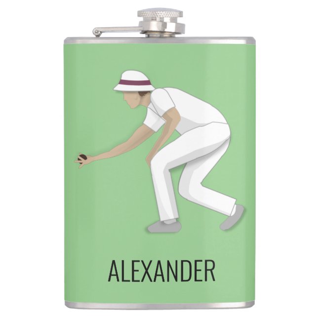 Lawn Bowls Flachmann (Vorderseite)