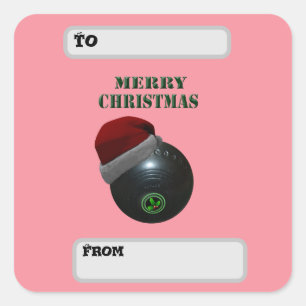 Lawn Bowls Frohe Weihnachten, Quadratischer Aufkleber