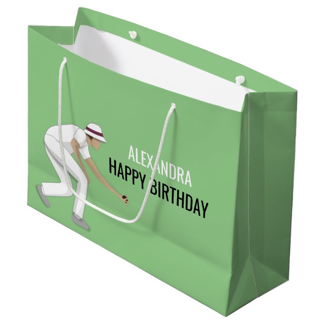 Lawn Bowls Große Geschenktüte (Vorderseite Schrägansicht)