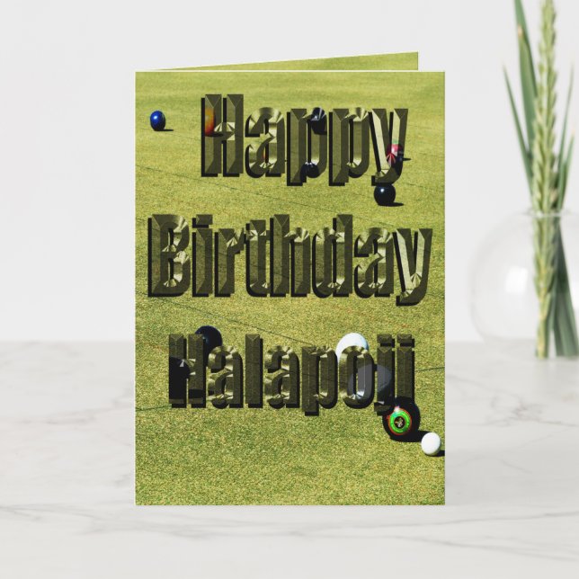 Lawn Bowls Halapoji Birthday Card, Karte (Vorderseite)