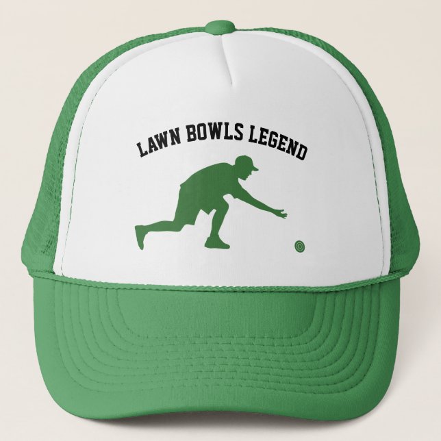 Lawn Bowls Legend Green Truckerkappe (Vorderseite)