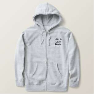 Lawn Bowls Life, bestickt Zip Hoody Bestickter Hoodie