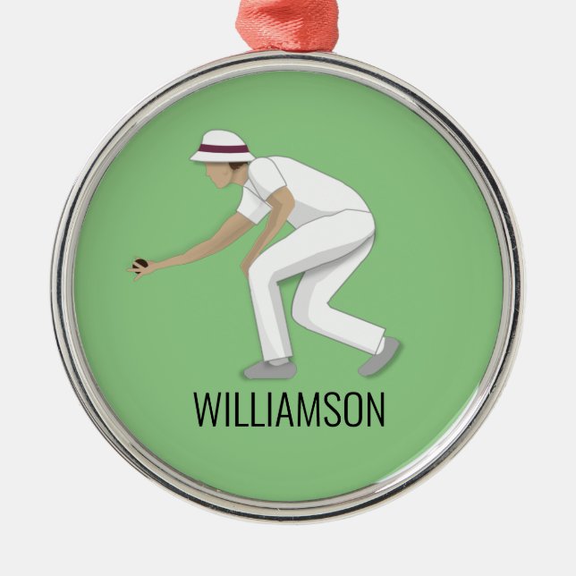 Lawn Bowls Ornament Aus Metall (Vorne)