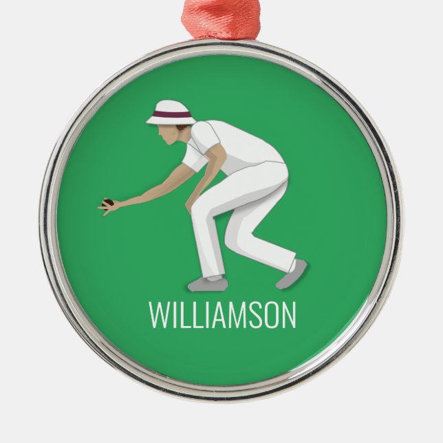 Lawn Bowls Ornament Aus Metall (Vorne)